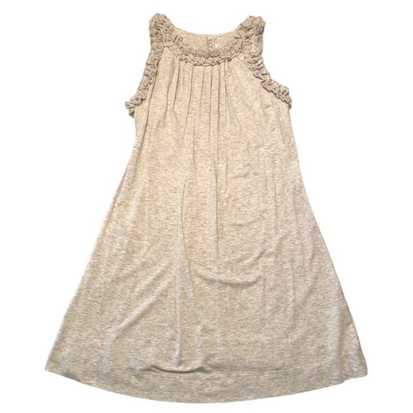 Kische Light Grey Sleeveless Ruffle Tunic Tank Top Shirt - Size Medium - Picture 1 of 4
